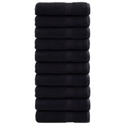 Berkfield Home Premium Hand Towels SOLUND 10 pcs Black 50x100 cm 600 gsm - thumbnail 2
