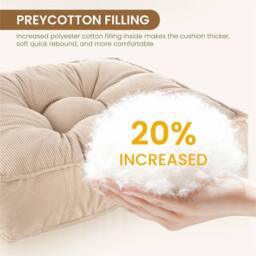 NESTLUNE Beige Thick Cotton Seat Cushion For Garden Dining - Size: 100 cm x 190 cm - thumbnail 3
