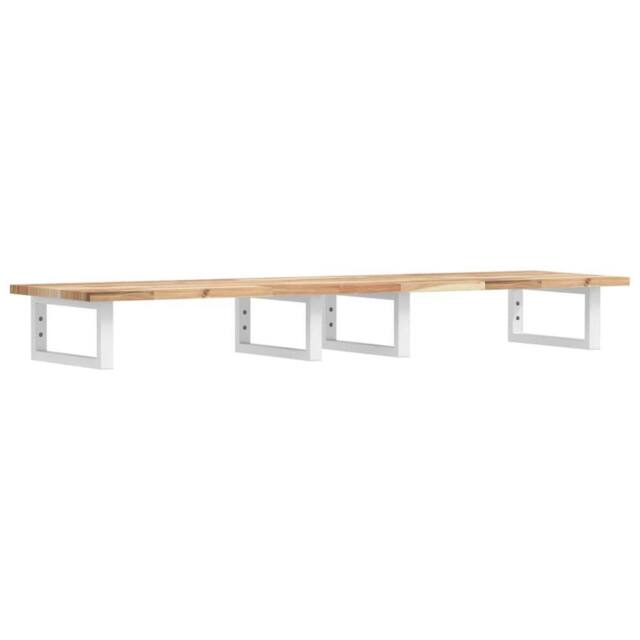 Berkfield Home Basin Shelf Wall Mounted Steel & Solid Wood Acacia in Brown - image 1