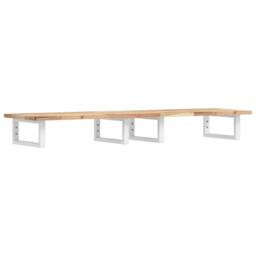 Berkfield Home Basin Shelf Wall Mounted Steel & Solid Wood Acacia in Brown