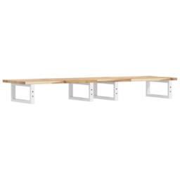Berkfield Home Basin Shelf Wall Mounted Steel & Solid Wood Acacia in Brown - thumbnail 6