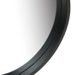 Berkfield Home Wall Mirror with Strap 50 cm Black - thumbnail 3