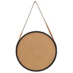 Berkfield Home Wall Mirror with Strap 50 cm Black - thumbnail 5