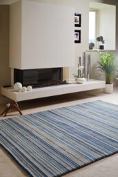 Origin 'Fine Stripes' Rug in Blue - Size: 160 cm x 230 cm
