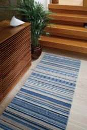 Origin 'Fine Stripes' Rug in Blue - Size: 160 cm x 230 cm - thumbnail 3