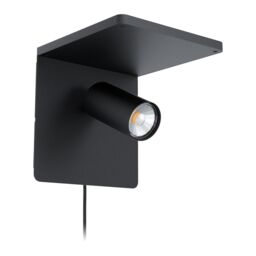 Loops Wall Spot Light Colour Black Reading Rocker Switch Bulb GU10 1x5W Included - thumbnail 1