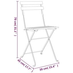 Berkfield Home Folding Bistro Chairs 4 pcs Solid Wood Teak & Steel in Brown - thumbnail 9