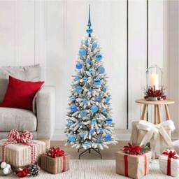 Berkfield Home Green Artificial Christmas Tree with 150 LEDs White 53 x 53 x 120 cm - thumbnail 2