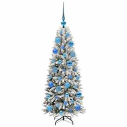 Berkfield Home Green Artificial Christmas Tree with 150 LEDs White 53 x 53 x 120 cm - thumbnail 1