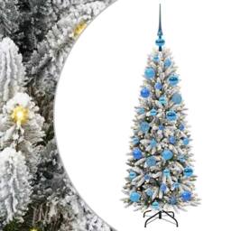 Berkfield Home Green Artificial Christmas Tree with 150 LEDs White 53 x 53 x 120 cm - thumbnail 3