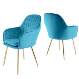 Genesis Muse Velvet Accent Chairs Pair Upholstered Modern Chairs with Backrest in Teal - Size: 2 Pack