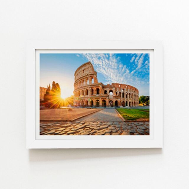 "Warren Reed - Designer Colosseum In Rome At Sunrise Framed Art Print in White - Size: W8"" x H10""" - image 1