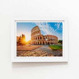 "Warren Reed - Designer Colosseum In Rome At Sunrise Framed Art Print in White - Size: W8"" x H10""" - thumbnail 1