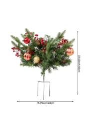 Living and Home 2pcs Artificial Pre-Lit Christmas Planter Bushes Decorations - thumbnail 6