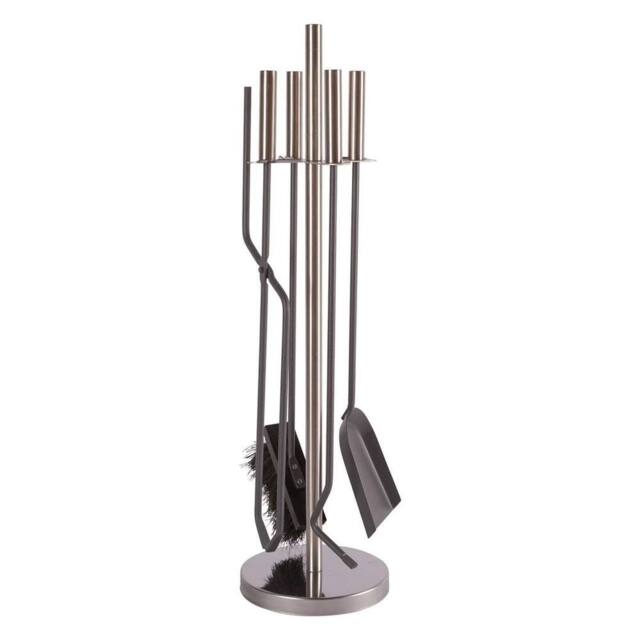 VOGREX 5 Pack Stainless Steel Fireside Companion Set in Silver - image 1