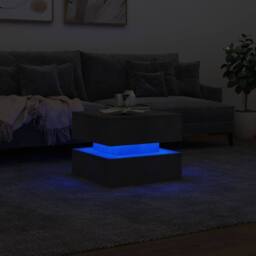 Berkfield Home Coffee Table with LED Lights Concrete Grey 50x50x40 cm - Size: 50 x 50 x 40 cm - thumbnail 5