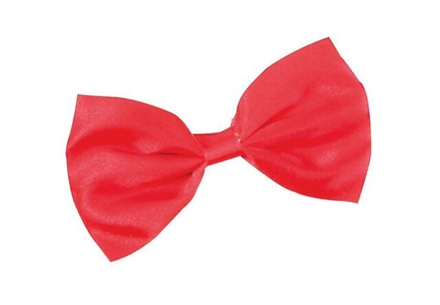 Shatchi Red Dickie Bow Tie Fancy Dress Party Accessories Shiny Satin Pre Tiedschool Play Accessory Wedding Party - image 1