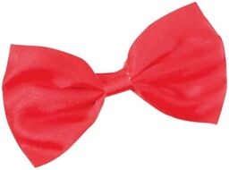 Shatchi Red Dickie Bow Tie Fancy Dress Party Accessories Shiny Satin Pre Tiedschool Play Accessory Wedding Party - thumbnail 3