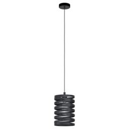 Loops Pendant Ceiling Light Colour Black Shade Slim Black Spirals Bulb E27 1x40W - thumbnail 1