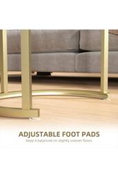 ERGOVEXA Nest of Tables with Steel Frame & Faux Marble Tabletop, White - thumbnail 4