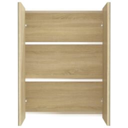 Berkfield Home Bathroom Mirror Cabinet 60x15x75 cm MDF White & Oak - Size: 60 x 15 x 75 cm - thumbnail 3