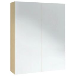 Berkfield Home Bathroom Mirror Cabinet 60x15x75 cm MDF White & Oak - Size: 60 x 15 x 75 cm - thumbnail 4