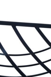 Orsina Mirrored Glass Top Coffee Table, Black Iron Frame with Curved Side Detailing, Open‑Frame Centrepiece in Clear - thumbnail 5
