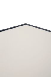 Orsina Mirrored Glass Top Coffee Table, Black Iron Frame with Curved Side Detailing, Open‑Frame Centrepiece in Clear - thumbnail 4
