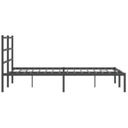 Berkfield Home Metal Bed Frame without Mattress with Headboard Black 140x200cm - Size: 140x200 cm - thumbnail 6