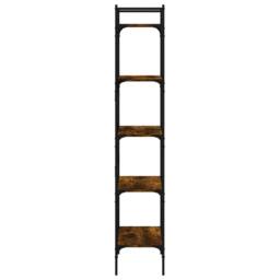 Berkfield Home Bookcase 5-Tier Smoked Oak 56x31.5x174 cm Engineered Wood in Brown - thumbnail 5