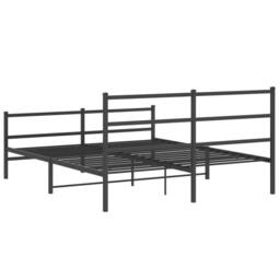 Berkfield Home Metal Bed Frame without Mattress with Footboard¬†Black 150x200cm in Black - Size: 150x200 cm - thumbnail 7
