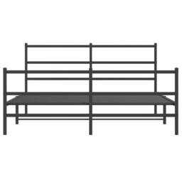 Berkfield Home Metal Bed Frame without Mattress with Footboard¬†Black 150x200cm in Black - Size: 150x200 cm - thumbnail 5