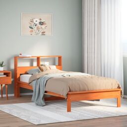 Berkfield Home Bookcase Bed without Mattress Wax Brown 75x190 cm Small Single Solid Wood Pine - thumbnail 1