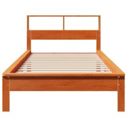 Berkfield Home Bookcase Bed without Mattress Wax Brown 75x190 cm Small Single Solid Wood Pine - thumbnail 4