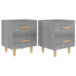 Berkfield Home Beautiful Bed Cabinets 2 pcs Grey Sonoma 40x35x47.5 cm - thumbnail 3