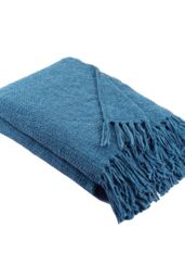 Appletree 'Chenille Throw' Textured Throw in Teal - Size: 130 cm x 180 cm - thumbnail 2