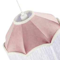Happy Homewares Classic Chic Victorian Shape Pendant Light Shade in Blush Pink Velvet - thumbnail 3