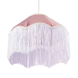 Happy Homewares Classic Chic Victorian Shape Pendant Light Shade in Blush Pink Velvet - thumbnail 5