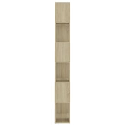 Berkfield Home Book Cabinet Room Divider Sonoma Oak 60x24x186 cm Engineered Wood in Brown - Size: 60 x 24 x 186 cm - thumbnail 6