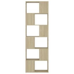 Berkfield Home Book Cabinet Room Divider Sonoma Oak 60x24x186 cm Engineered Wood in Brown - Size: 60 x 24 x 186 cm - thumbnail 5