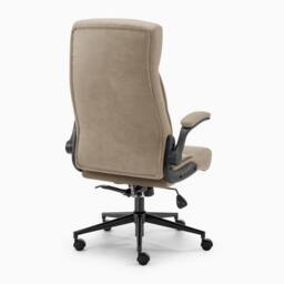 FurnitureboxUK Greer Beige Faux Leather Executive Swivel Office Chair - thumbnail 5