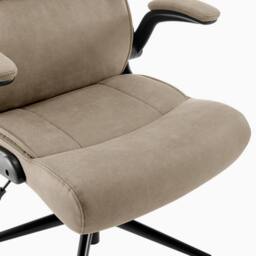 FurnitureboxUK Greer Beige Faux Leather Executive Swivel Office Chair - thumbnail 7