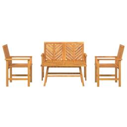 Berkfield Home 4 Piece Garden Lounge Set Solid Wood Acacia in Brown - thumbnail 8