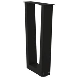 Berkfield Home Dining Table Legs V-Shape 2 pcs Black 38x(42-43.3) cm Steel - thumbnail 4