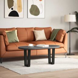 Berkfield Home Dining Table Legs V-Shape 2 pcs Black 38x(42-43.3) cm Steel - thumbnail 2