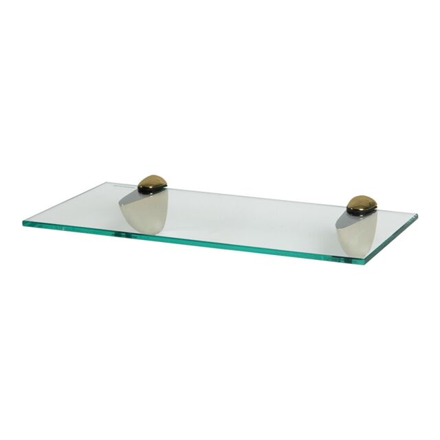 Harbour Housewares Floating Glass Shelf - 40cm - Bathroom Shower Storage Display Shelf in Gold - image 1
