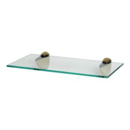 Harbour Housewares Floating Glass Shelf - 40cm - Bathroom Shower Storage Display Shelf in Gold - thumbnail 1