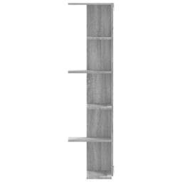 Berkfield Home Wall Corner Shelf Grey Sonoma 36.5x36.5x140 cm Engineered Wood - thumbnail 4