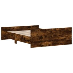 Berkfield Home Bed Frame with Headboard & Footboard Smoked Oak 140x190 cm in Brown - thumbnail 6