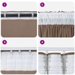 Berkfield Home Velvet Curtains 2 pcs with Eyelets Cappuccino 175x140 cm in Brown - thumbnail 4